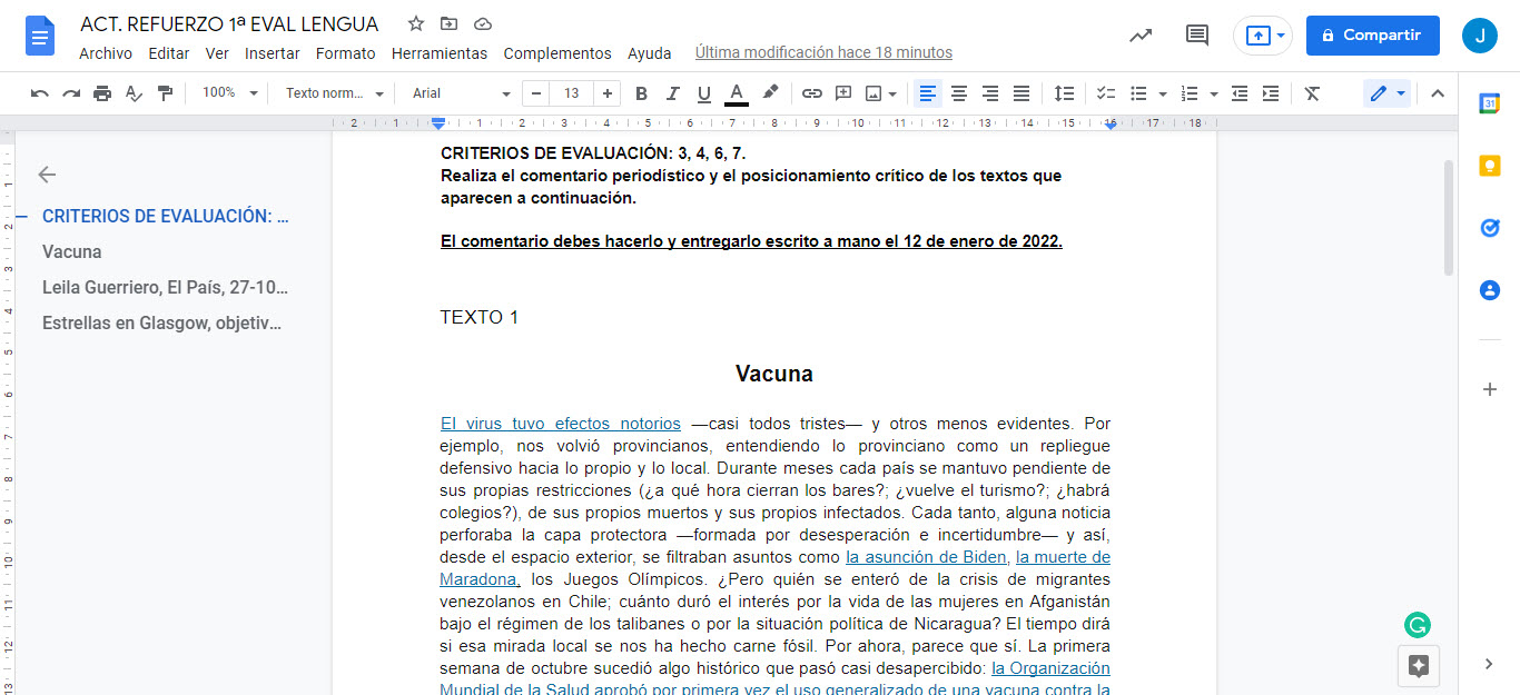 no me sale el comentario periodistico 