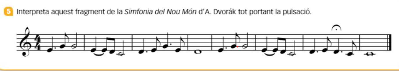 Interpreta este fragmento de la simfonia del nuevo mundo d'A dvorak